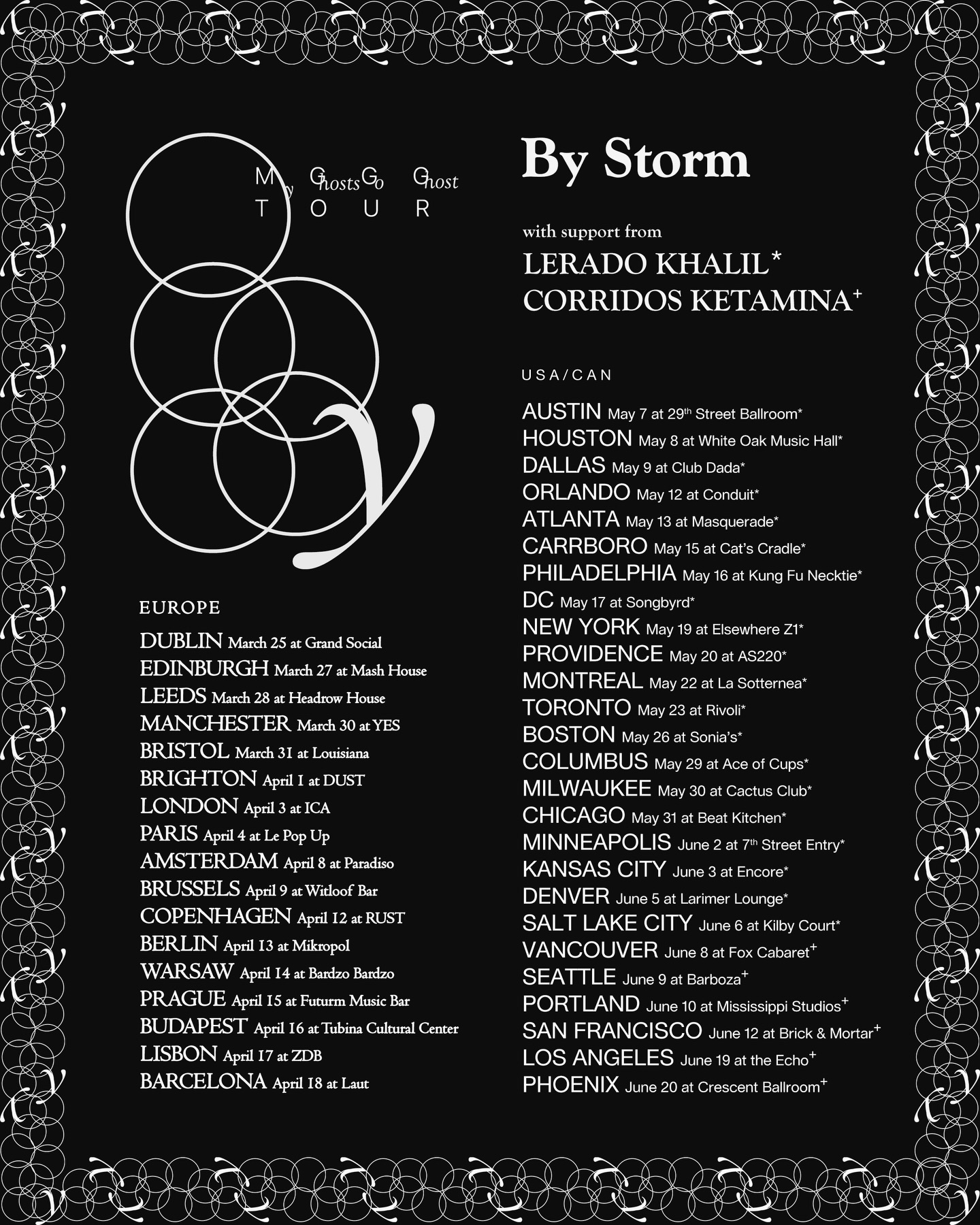 By Storm My Ghosts Go Ghost Tour Poster 2026